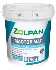 peinture mate lessivable, le Maotop mat, le roi du mat chez Zolpan, non lustrable