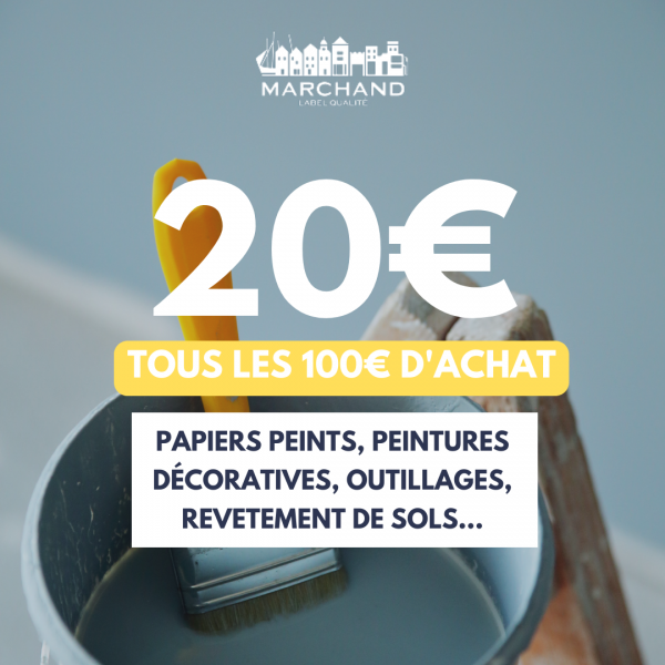 20€ OFFERTS TOUS LES 100€ d’ACHAT jusqu'au 30 novembre 2022