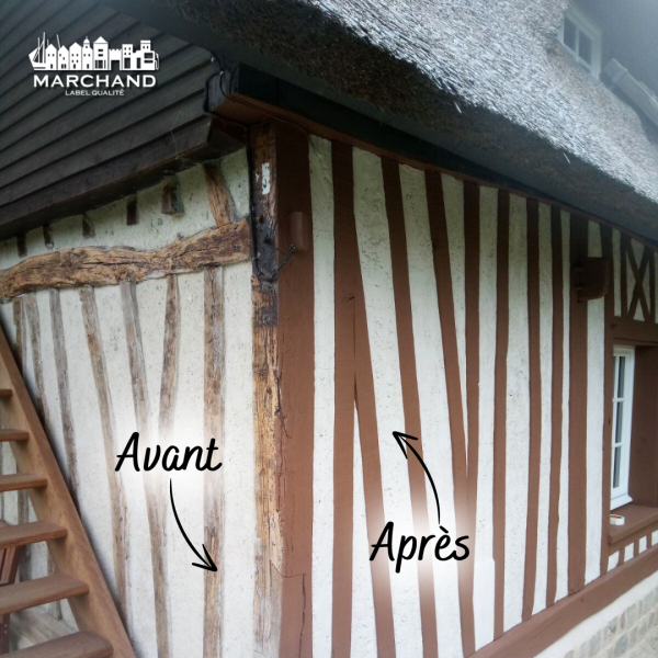 Rénovation extérieure d'une maison à colombages